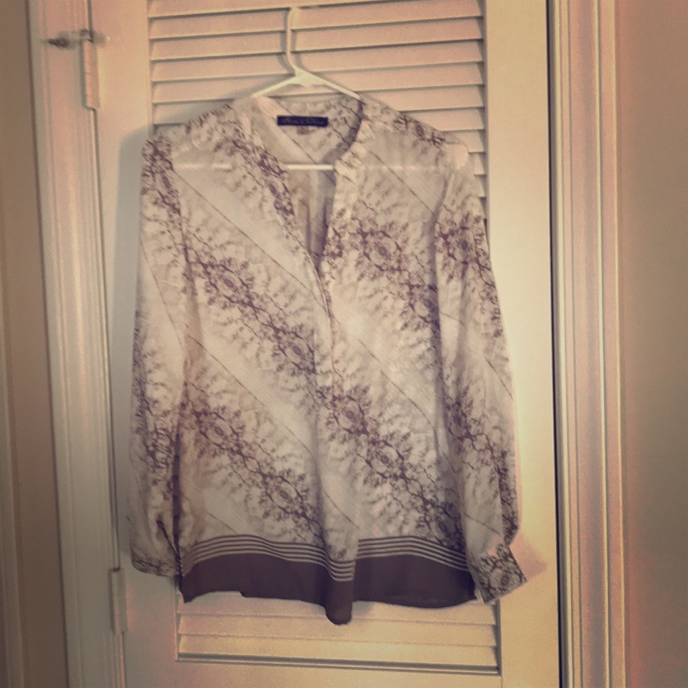 White/grey blouse. Never worn.